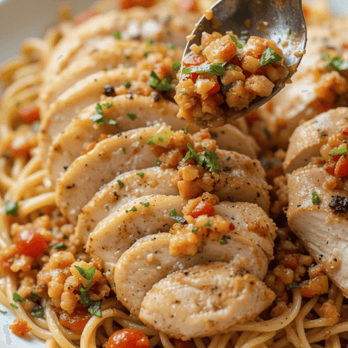 Bruschetta Chicken Pasta recipe with tangy bruschetta and tender marinated chicken is here to help