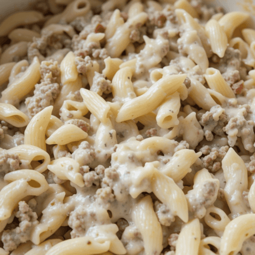 Loaded Bacon Cheeseburger Alfredo Pasta