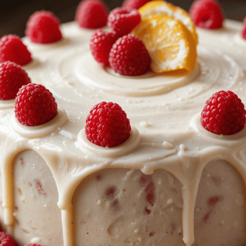 Raspberry Lemon Cake With Tangy Cream Cheese