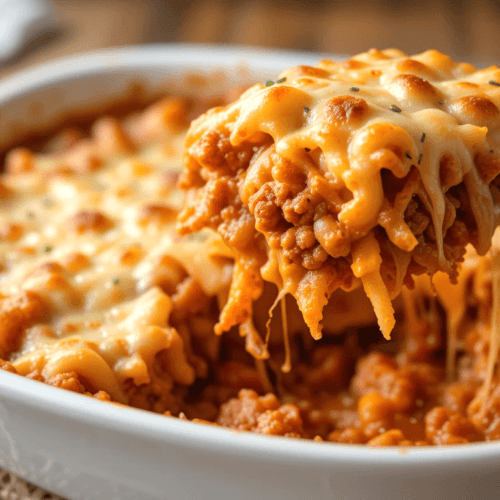 baked ziti with ground beef is loaded with flavor, easy to make, and great for family-friendly dinner recipes.