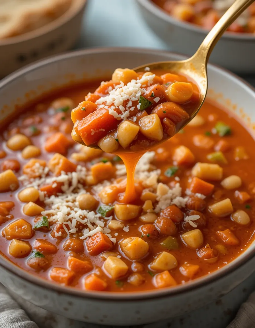 Minestrone Soup Recipe is loaded with beans, pasta, and vegetables for a meal that satisfies